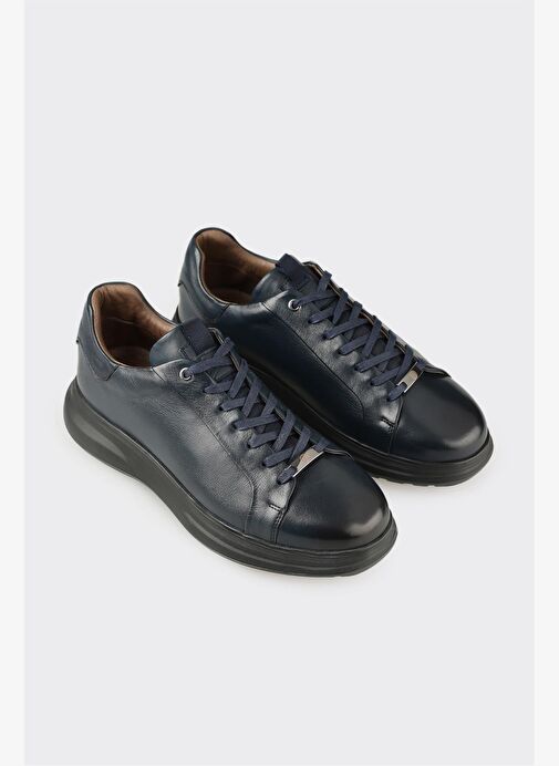 Lacivert Deri Erkek Günlük Ayakkabı - Görsel 3