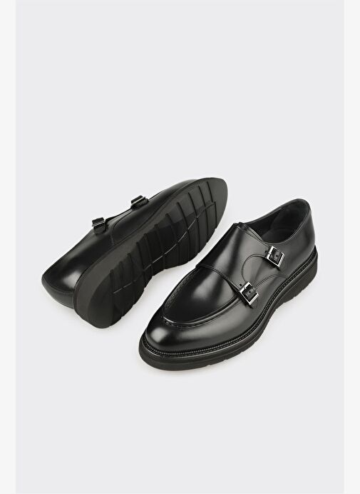 Siyah Deri Erkek Günlük Ayakkabı - Görsel 4