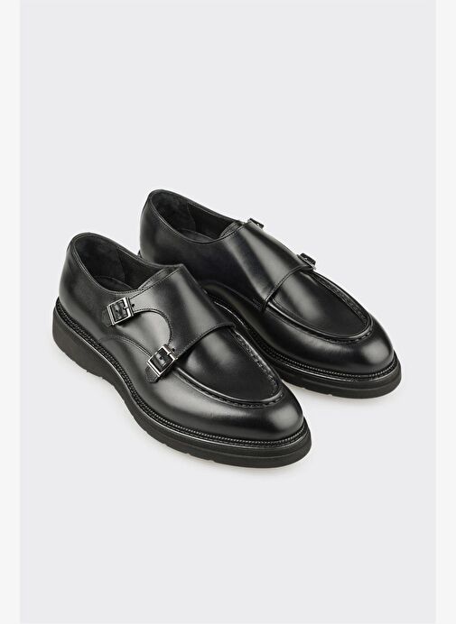 Siyah Deri Erkek Günlük Ayakkabı - Görsel 3