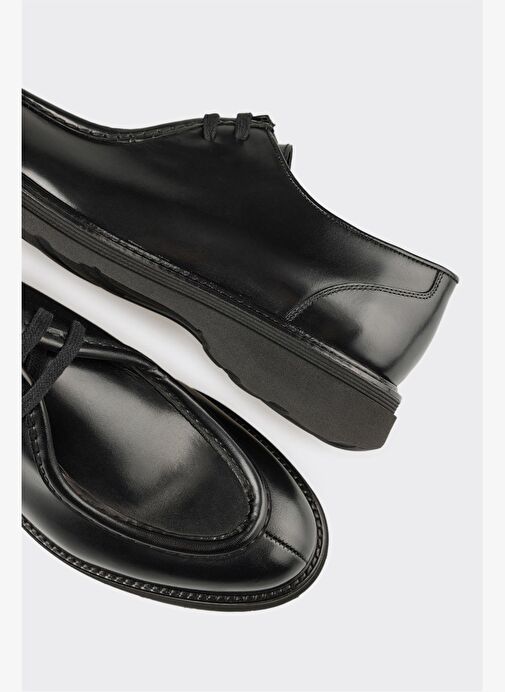 Siyah Deri Erkek Günlük Ayakkabı - Görsel 6