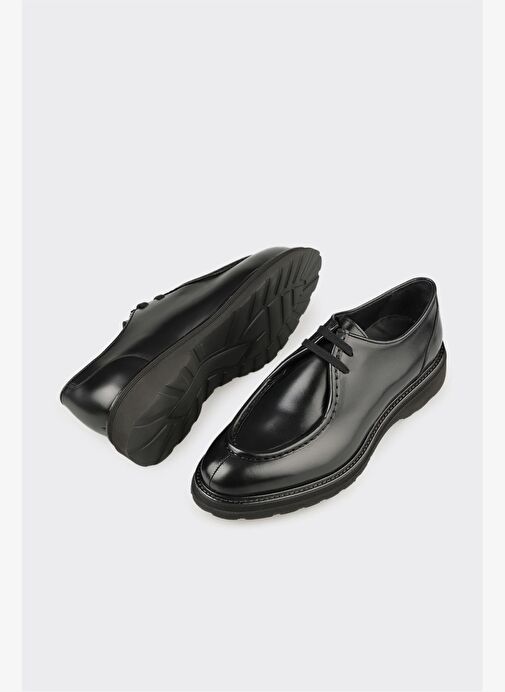Siyah Deri Erkek Günlük Ayakkabı - Görsel 4