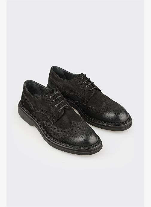 Siyah Deri Erkek Spor Ayakkabı - Görsel 3