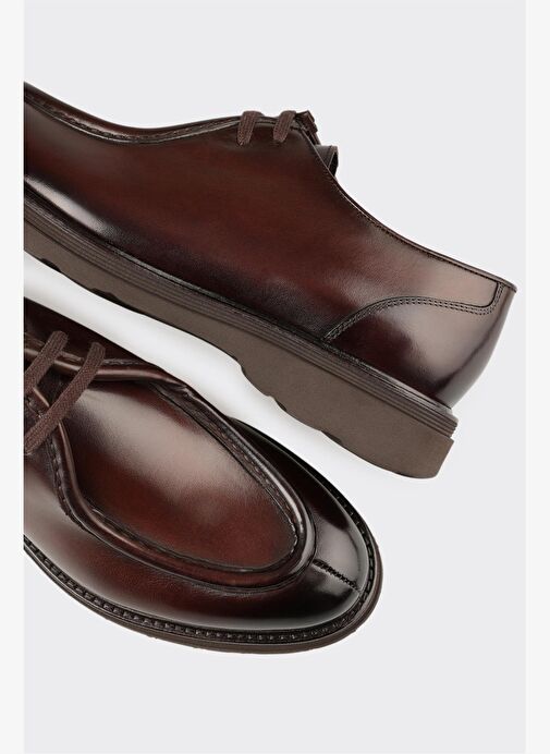 Kahve Deri Erkek Günlük Ayakkabı - Görsel 6