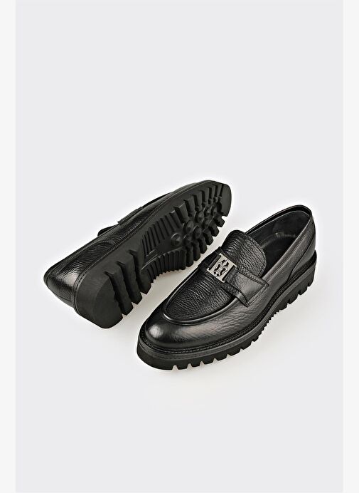 Siyah Deri Erkek Klasik Loafer - Görsel 4
