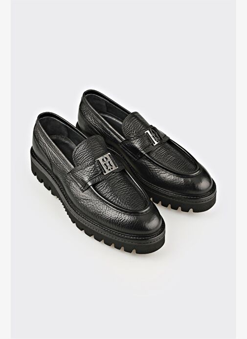 Siyah Deri Erkek Klasik Loafer - Görsel 3