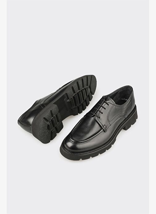 Siyah Deri Erkek Günlük Ayakkabı - Görsel 3