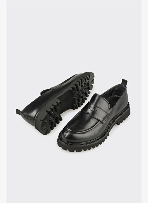 Siyah Deri Erkek Günlük Loafer - Görsel 4