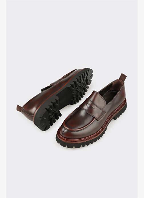 Kahve Deri Erkek Günlük Loafer - Görsel 4