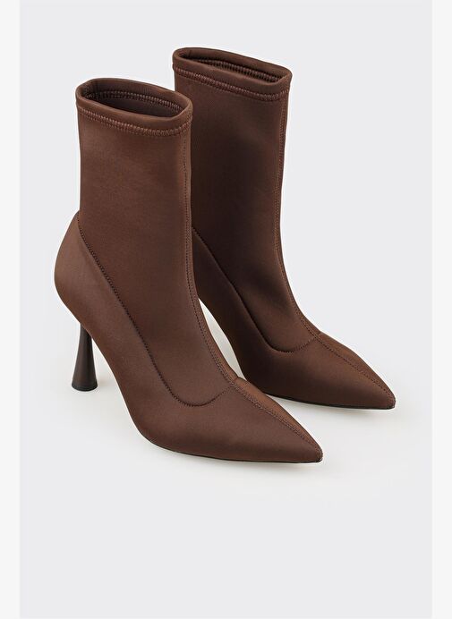 Kahve Kadın Yüksek Topuk Bot - Görsel 3