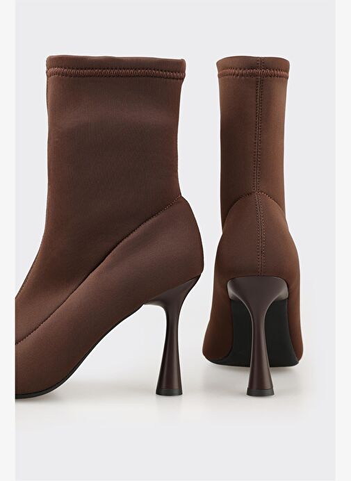 Kahve Kadın Yüksek Topuk Bot - Görsel 5