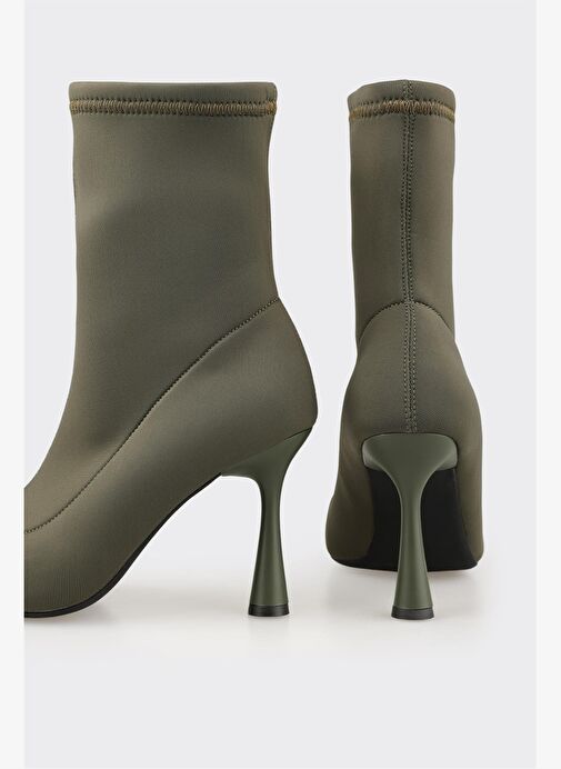 Haki Kadın Yüksek Topuk Bot - Görsel 5