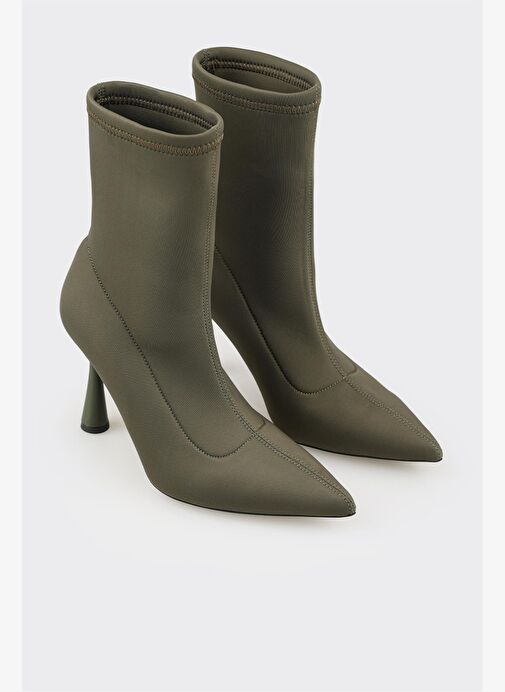 Haki Kadın Yüksek Topuk Bot - Görsel 3