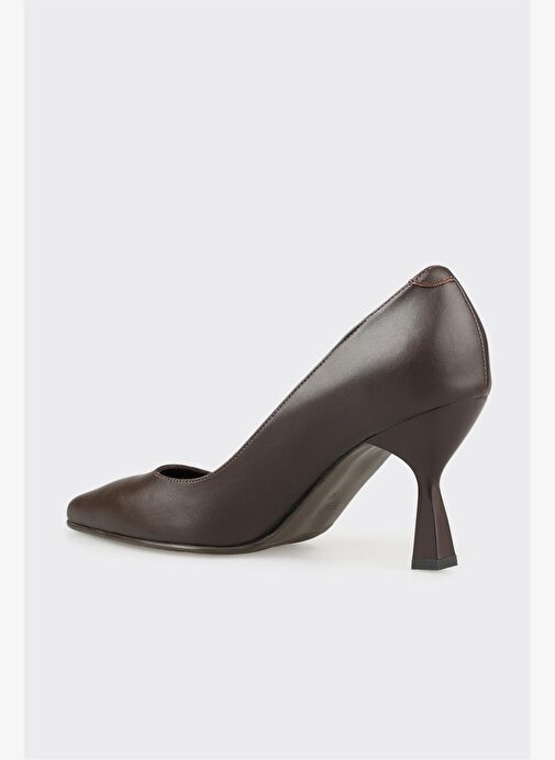 Kahve Deri Kadın Stiletto - Görsel 4