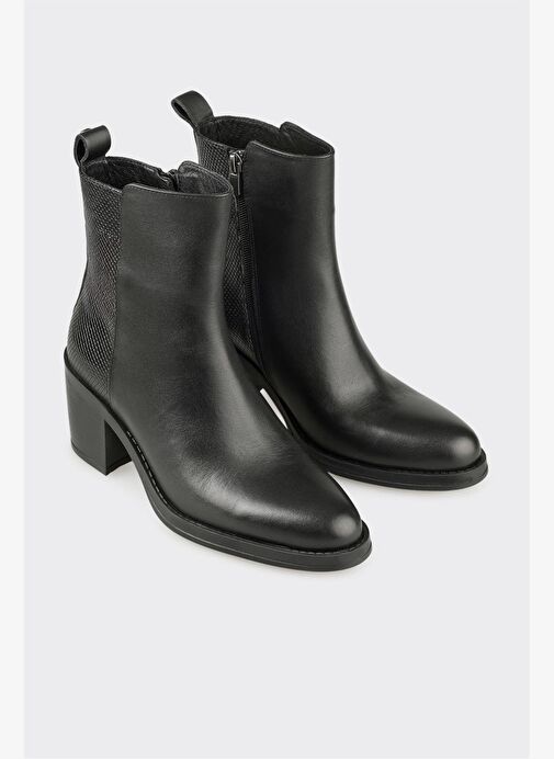 Siyah Deri Kadın Günlük Bot - Görsel 3