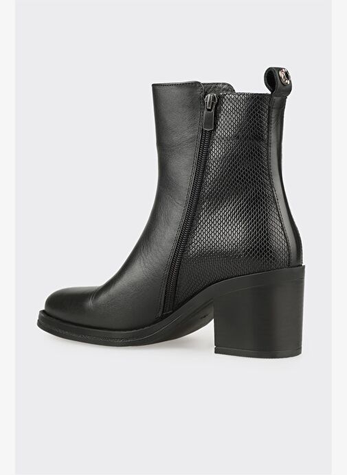 Siyah Deri Kadın Günlük Bot - Görsel 4