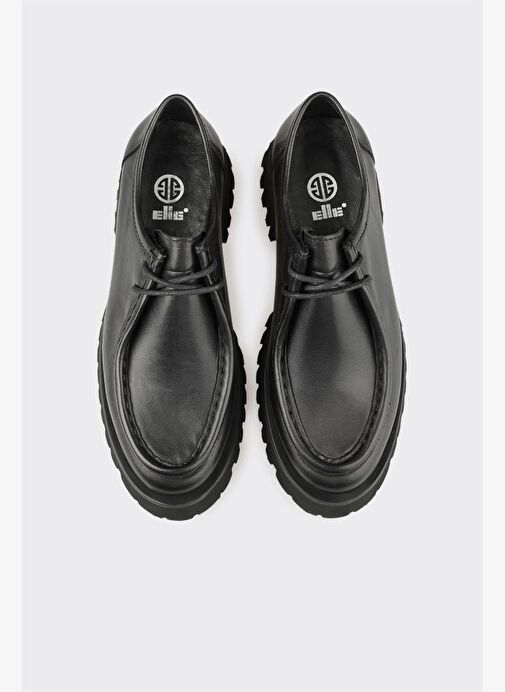 Siyah Deri Kadın Günlük Ayakkabı - Görsel 5