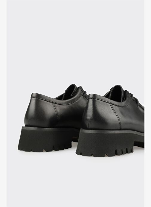 Siyah Deri Kadın Günlük Ayakkabı - Görsel 6