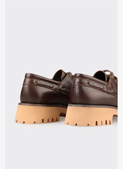 Kahve Deri Kadın Günlük Ayakkabı - Görsel 6