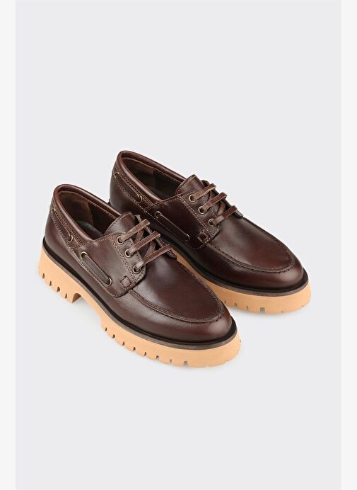 Kahve Deri Kadın Günlük Ayakkabı - Görsel 3