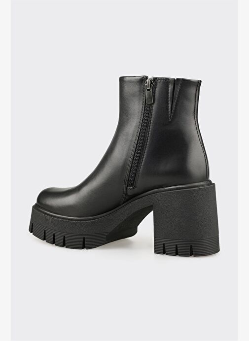 Siyah Deri Kadın Günlük Bot - Görsel 4