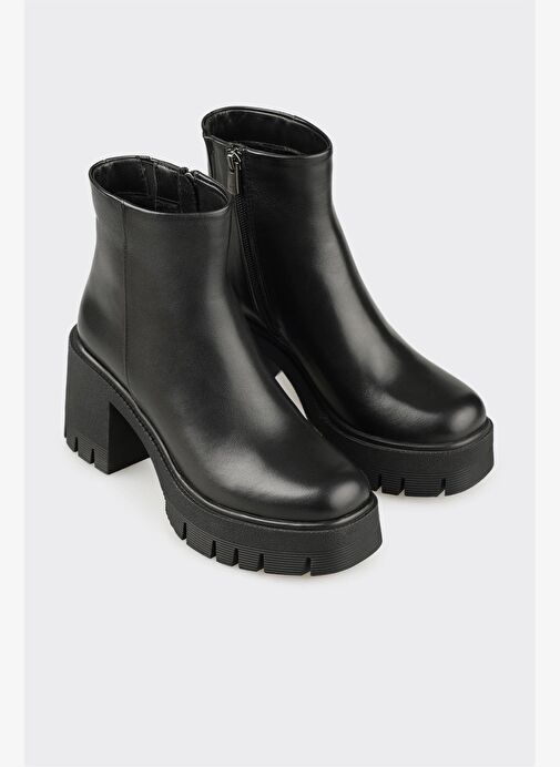 Siyah Deri Kadın Günlük Bot - Görsel 3