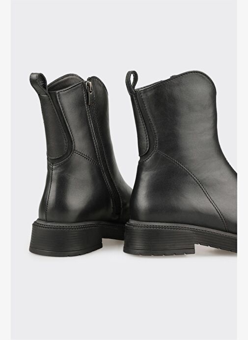 Siyah Deri Kadın Günlük Bot - Görsel 5