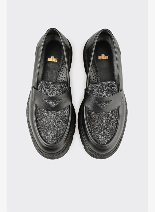 Siyah Deri Kadın Günlük Ayakkabı - Görsel 5