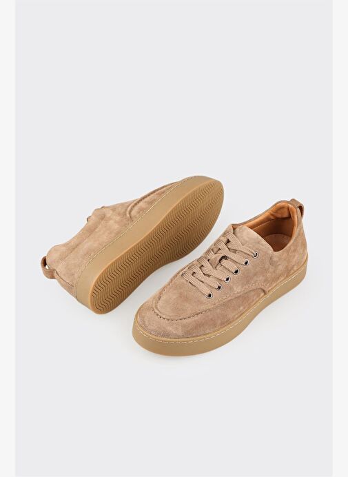 Vizon Deri Kadın Spor Ayakkabı - Görsel 4