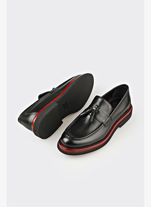 Siyah Deri Erkek Klasik Ayakkabı - Görsel 4
