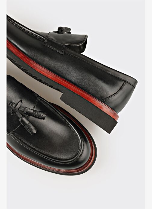 Siyah Deri Erkek Klasik Ayakkabı - Görsel 6