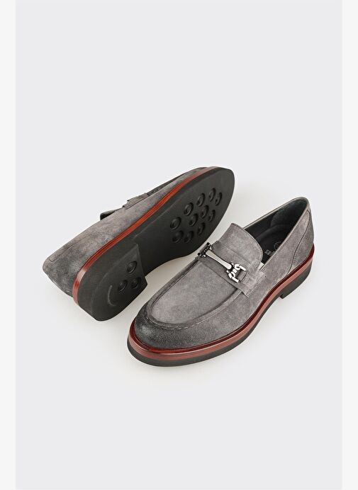 Antrasit Deri Erkek Günlük Ayakkabı - Görsel 4