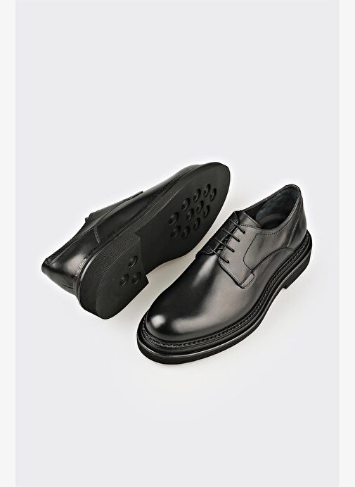 Siyah Deri Erkek Günlük Ayakkabı - Görsel 4