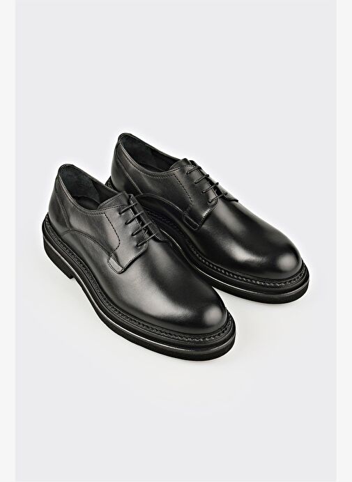 Siyah Deri Erkek Günlük Ayakkabı - Görsel 3