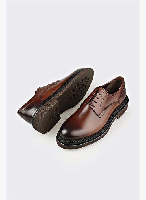 Kahve Deri Erkek Günlük Ayakkabı - Görsel 4