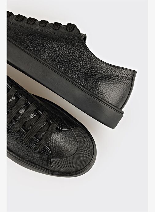 Siyah Deri Erkek Spor Ayakkabı - Görsel 6