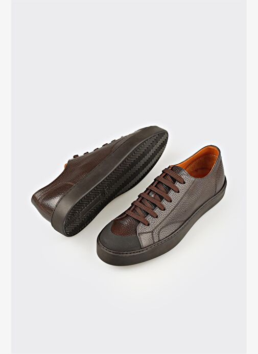 Kahve Deri Erkek Spor Ayakkabı - Görsel 4