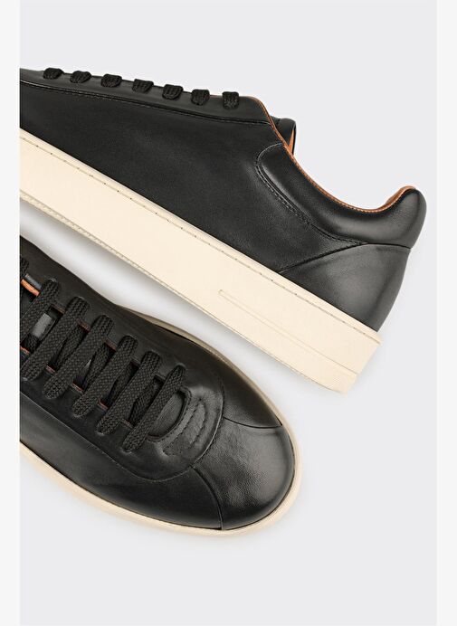 Siyah Deri Erkek Spor Ayakkabı - Görsel 6