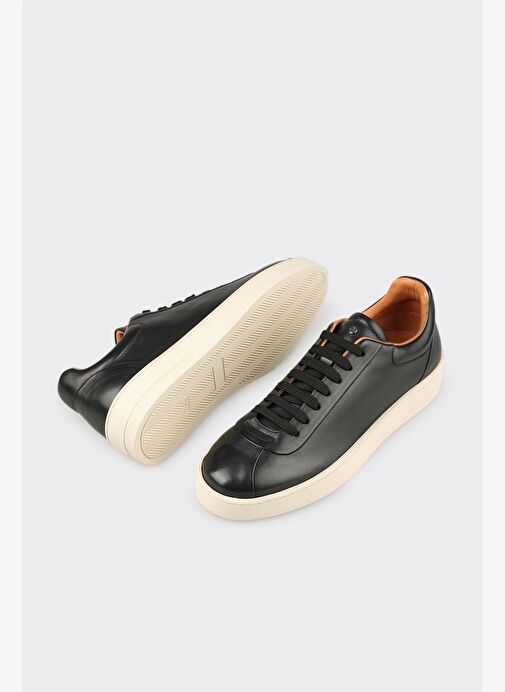 Siyah Deri Erkek Spor Ayakkabı - Görsel 4