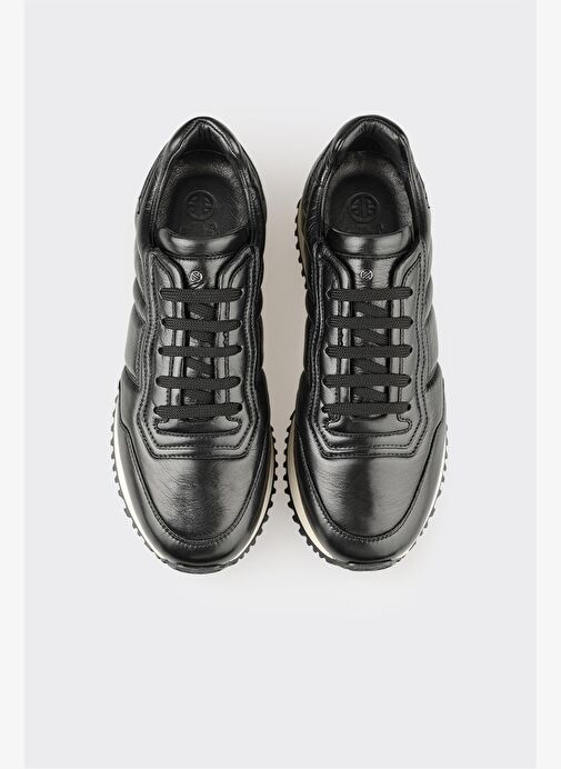 Siyah Deri Erkek Spor Ayakkabı - Görsel 5