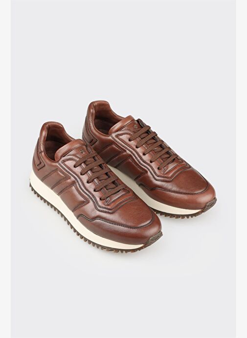 Kahve Deri Erkek Spor Ayakkabı - Görsel 3