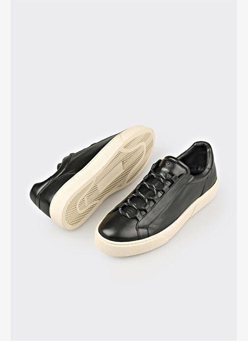 Siyah Deri Erkek Spor Ayakkabı - Görsel 4