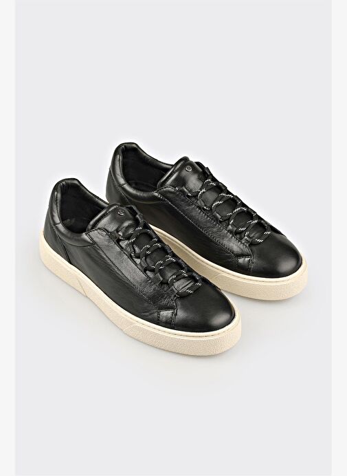 Siyah Deri Erkek Spor Ayakkabı - Görsel 3