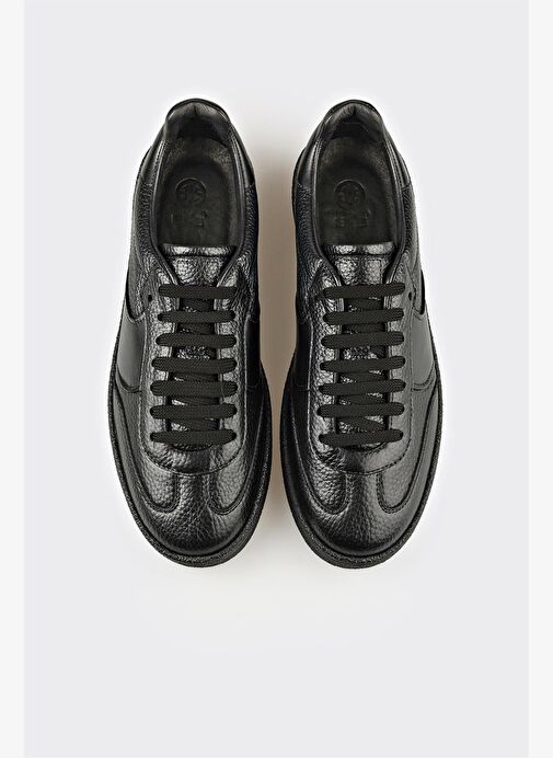 Siyah Deri Erkek Günlük Ayakkabı - Görsel 5