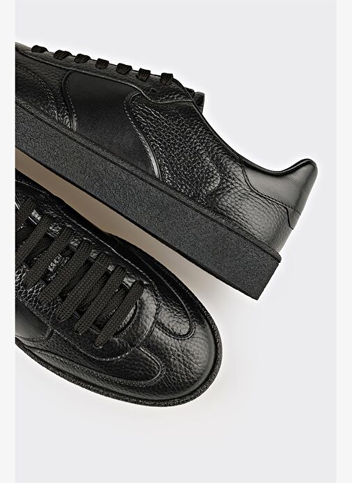 Siyah Deri Erkek Günlük Ayakkabı - Görsel 6