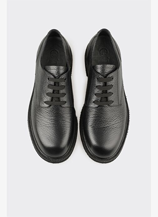 Siyah Deri Erkek Günlük Ayakkabı - Görsel 5