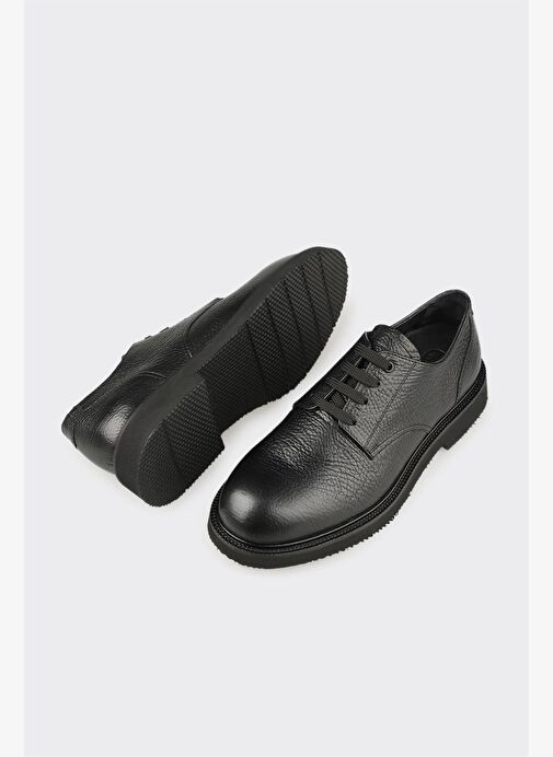 Siyah Deri Erkek Günlük Ayakkabı - Görsel 4