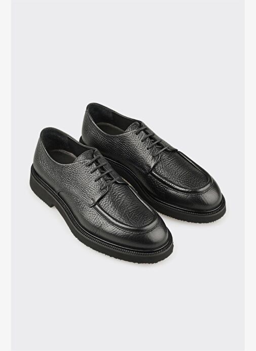 Siyah Deri Erkek Günlük Ayakkabı - Görsel 3