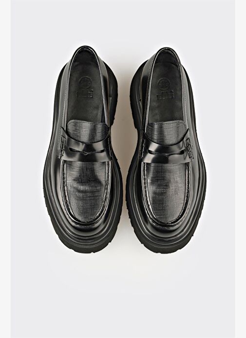 Siyah Deri Erkek Günlük Ayakkabı - Görsel 5