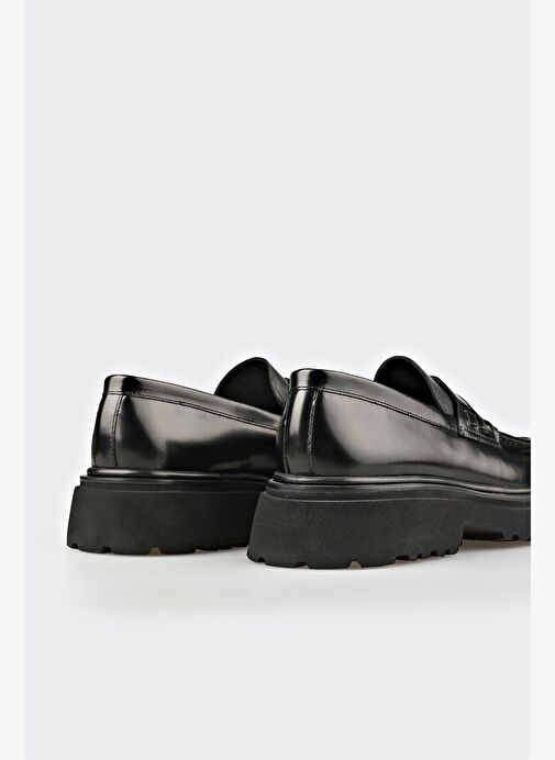 Siyah Deri Erkek Günlük Ayakkabı - Görsel 6