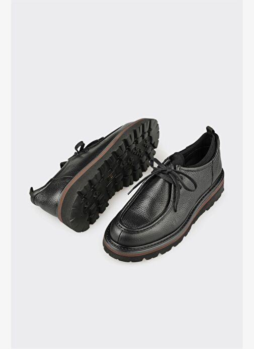 Siyah Deri Erkek Günlük Ayakkabı - Görsel 4